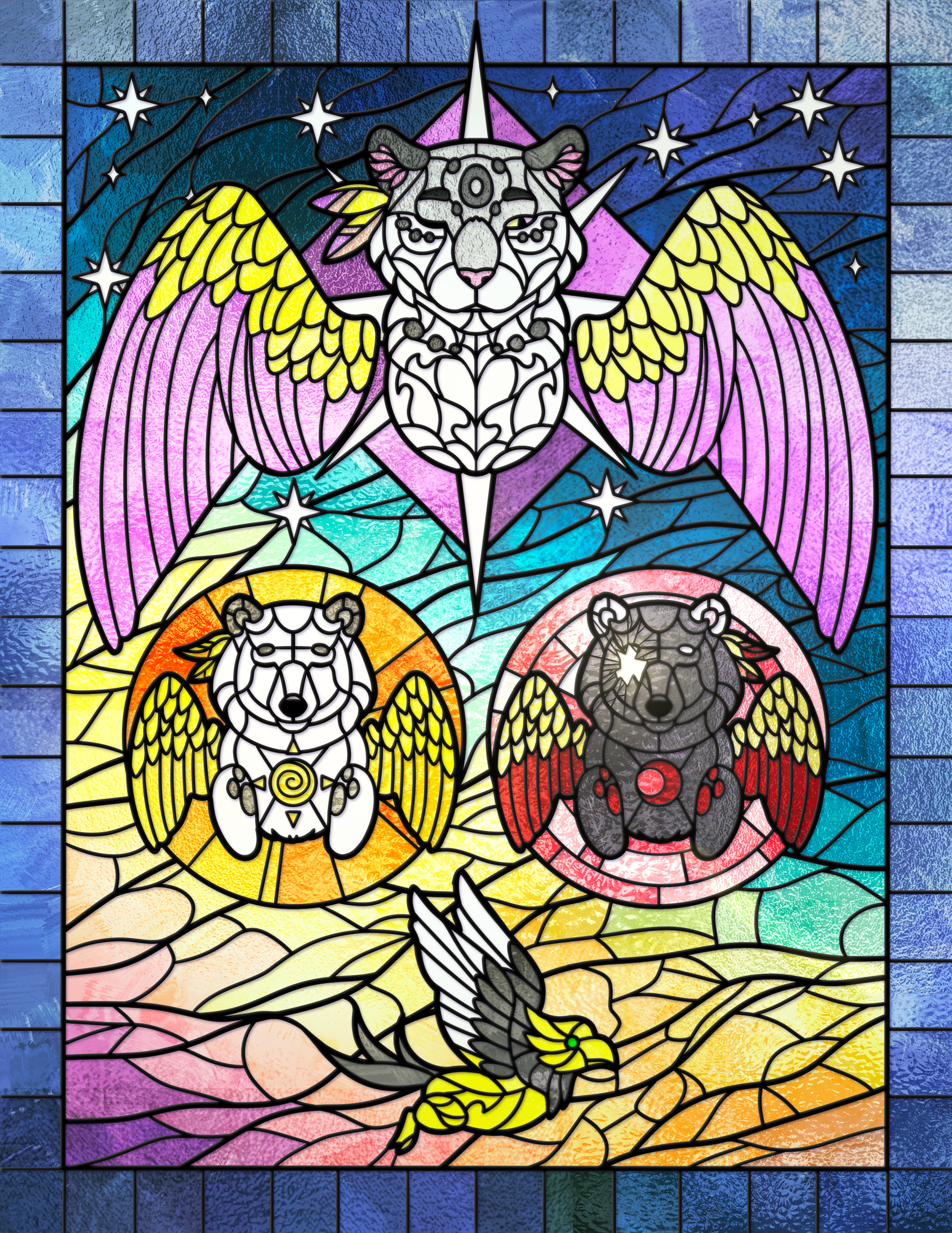 Poi, Luca, Nero, and Nidah, 2024, characters belong to BlackieSootfur