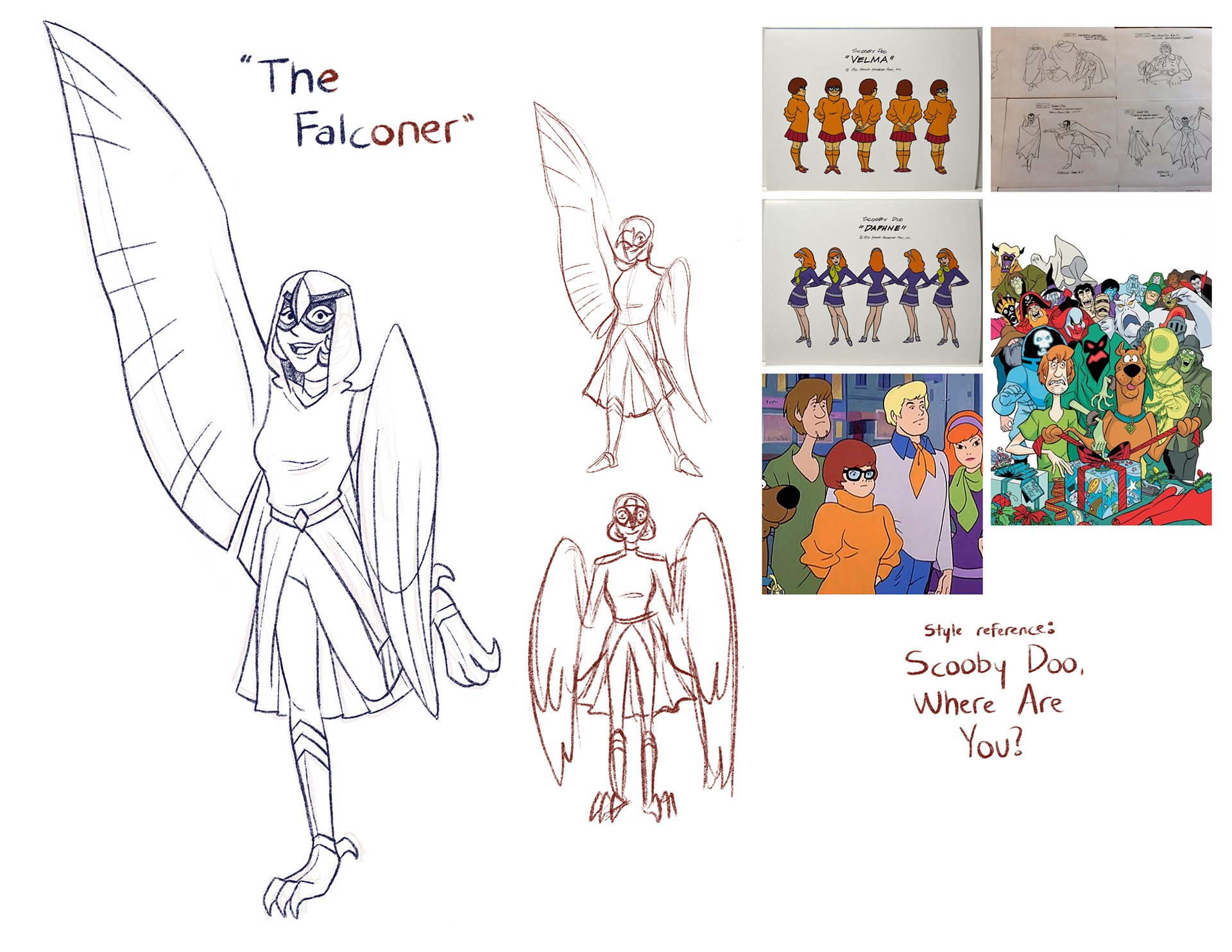 Character design in the style of Scooby Doo: Where Are You?, 2021