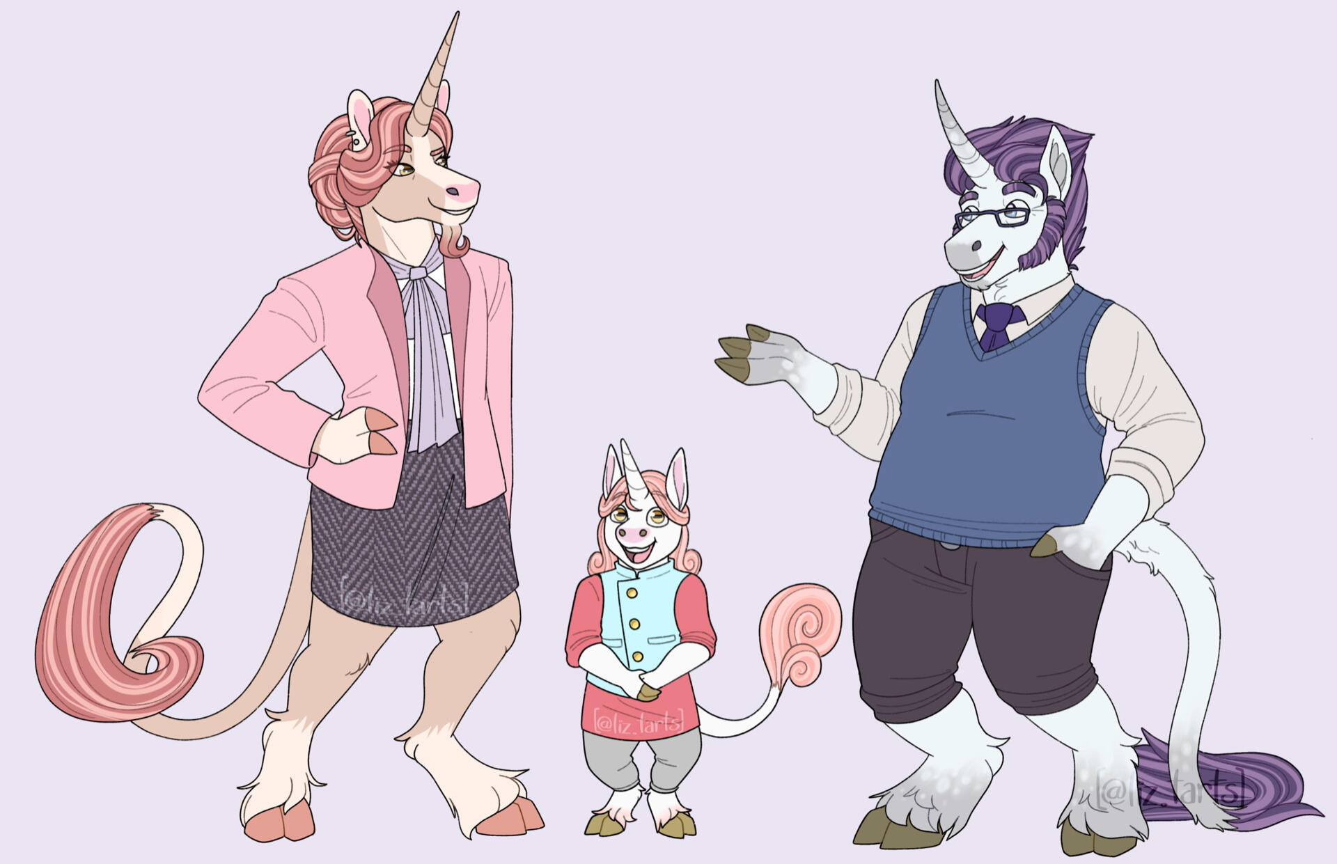 Unicorn character designs, 2021