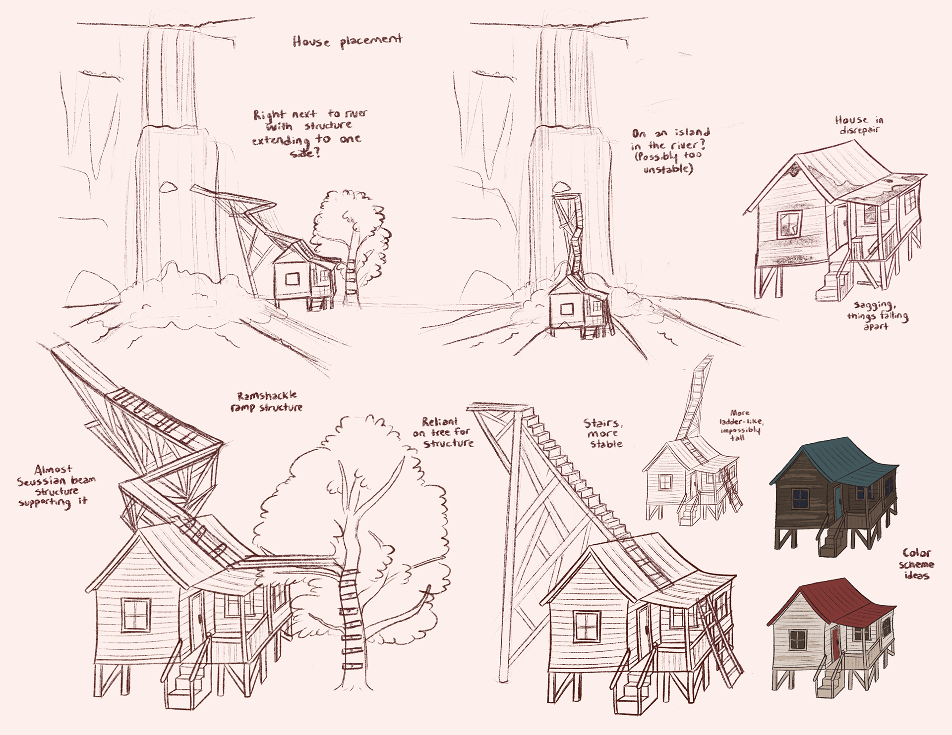 House in the woods concept art, 2021