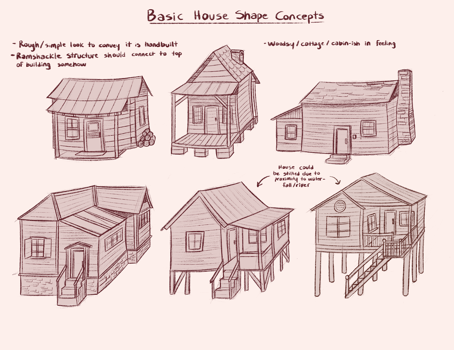 House in the woods concept art, 2021