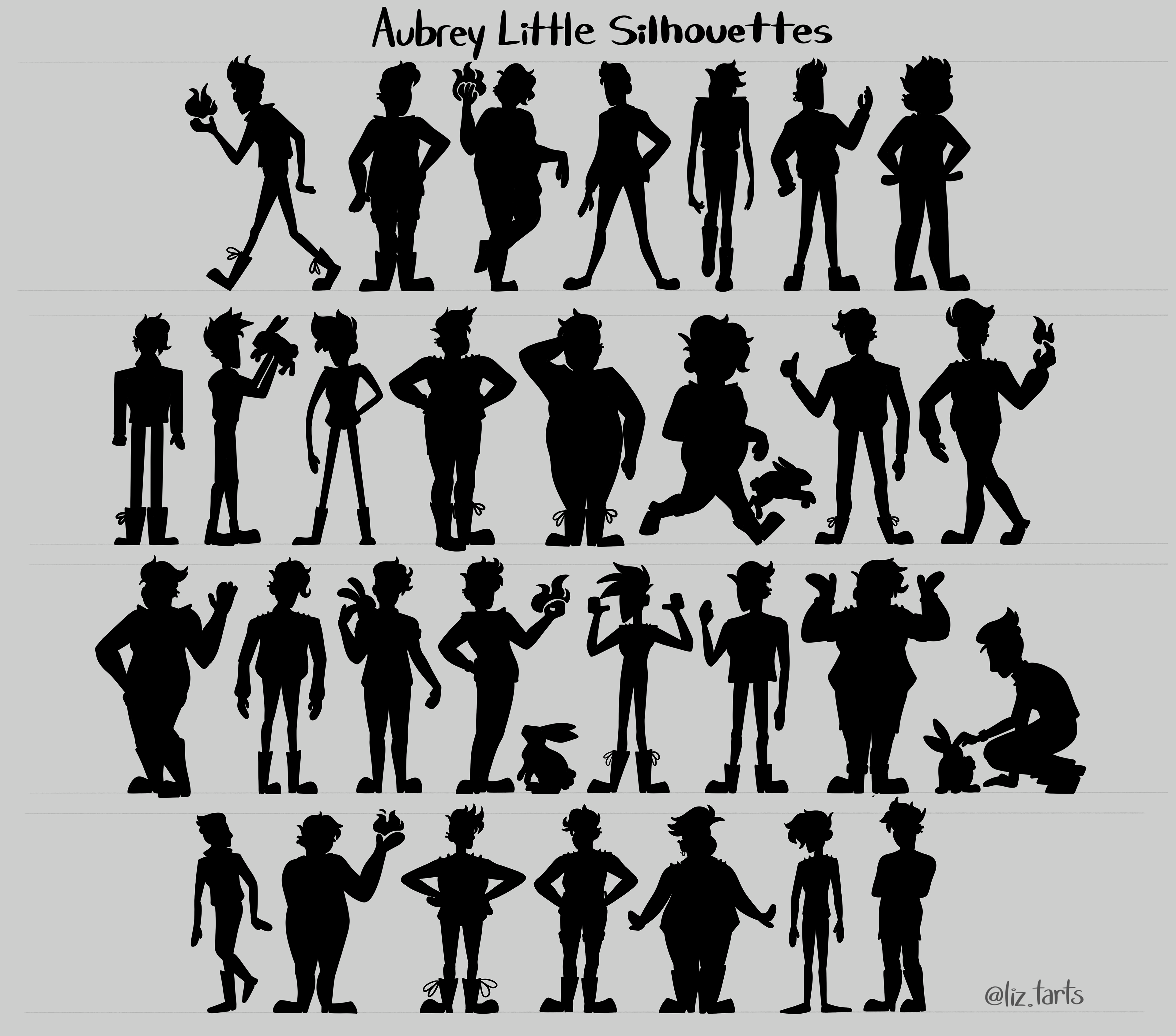 Silhouettes for Aubrey Little from The Adventure Zone: Amnesty, 2021