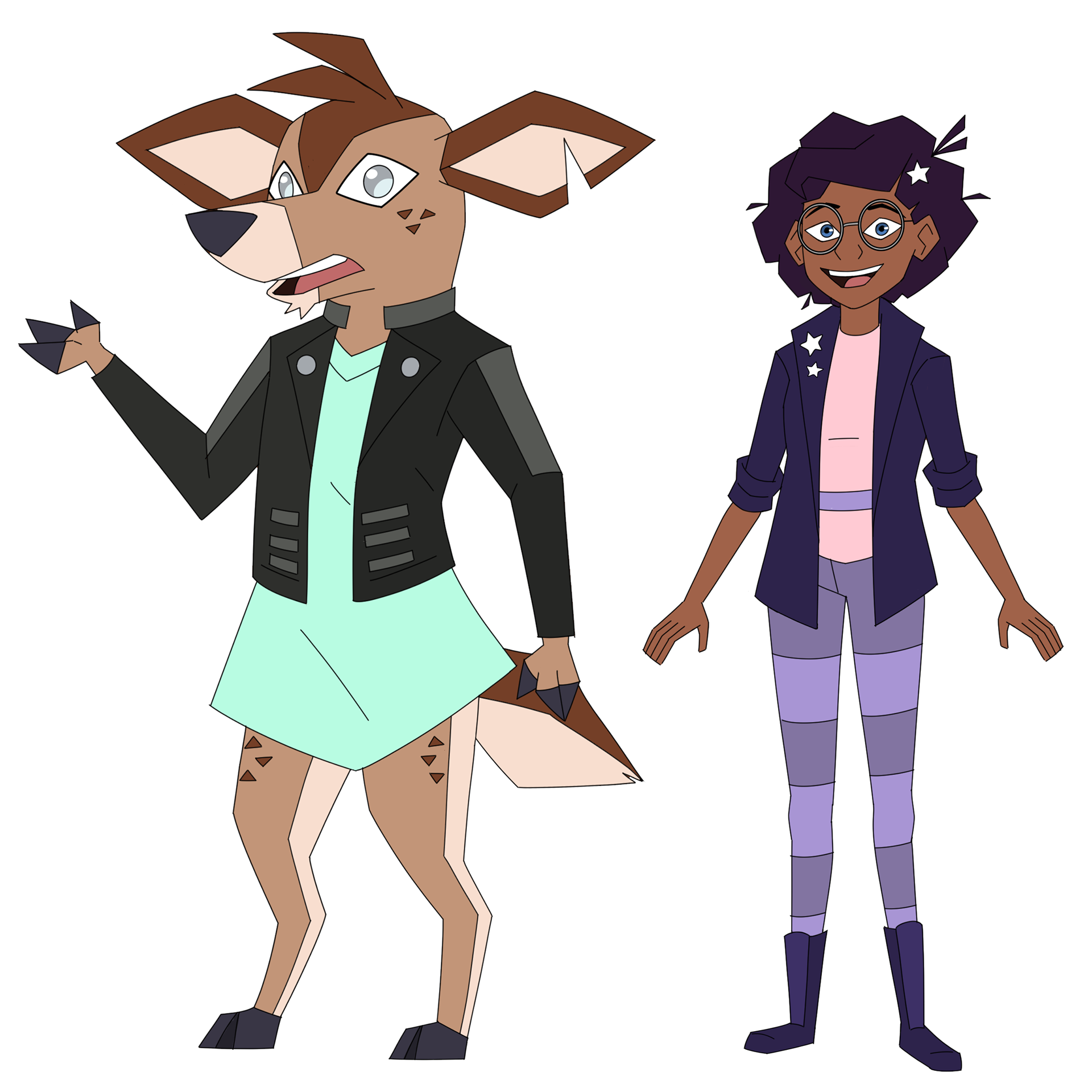 Character designs in the style of Kipo and the Age of Wonderbeasts, 2020