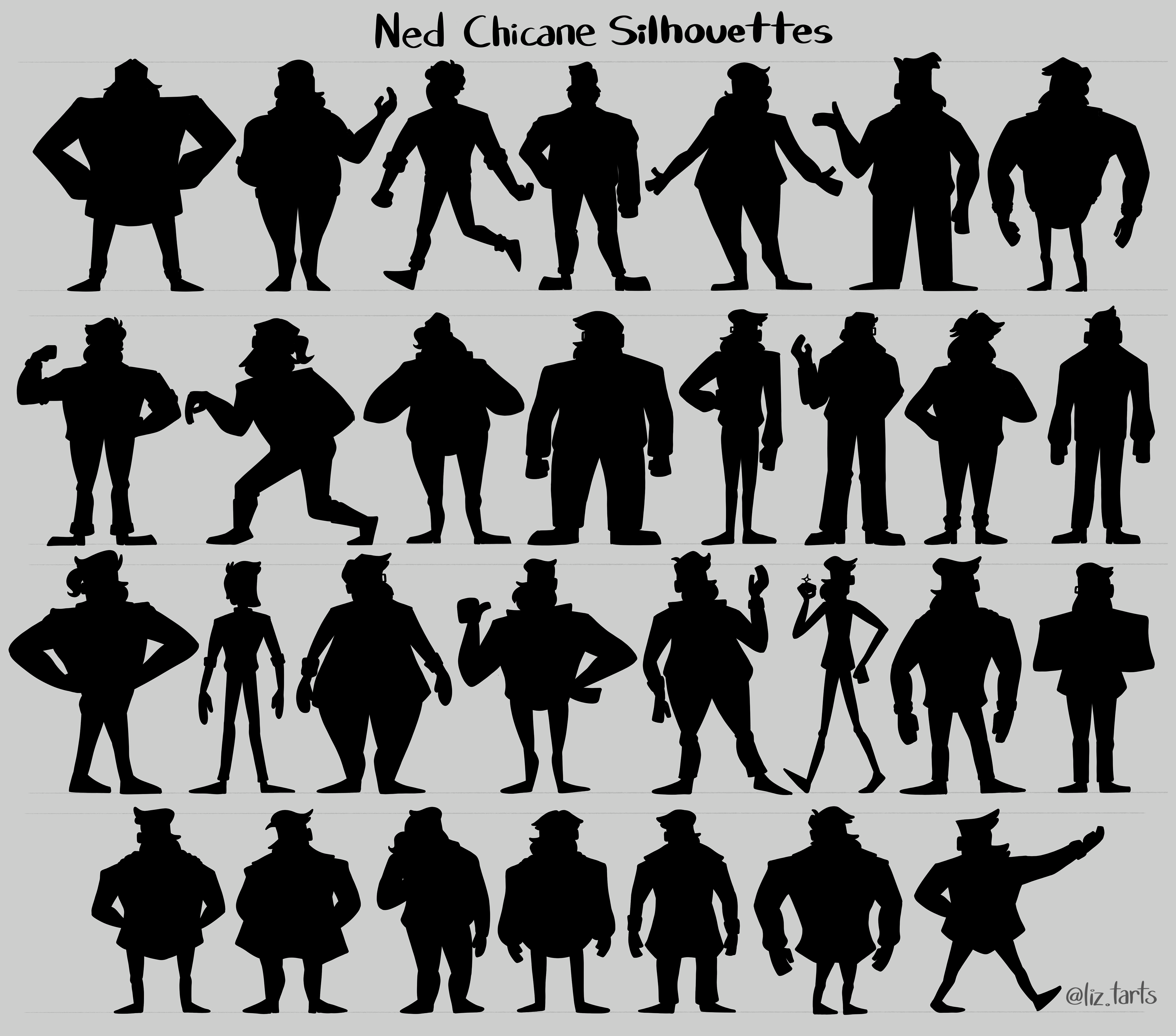 Silhouettes for Ned Chicane from The Adventure Zone: Amnesty, 2021
