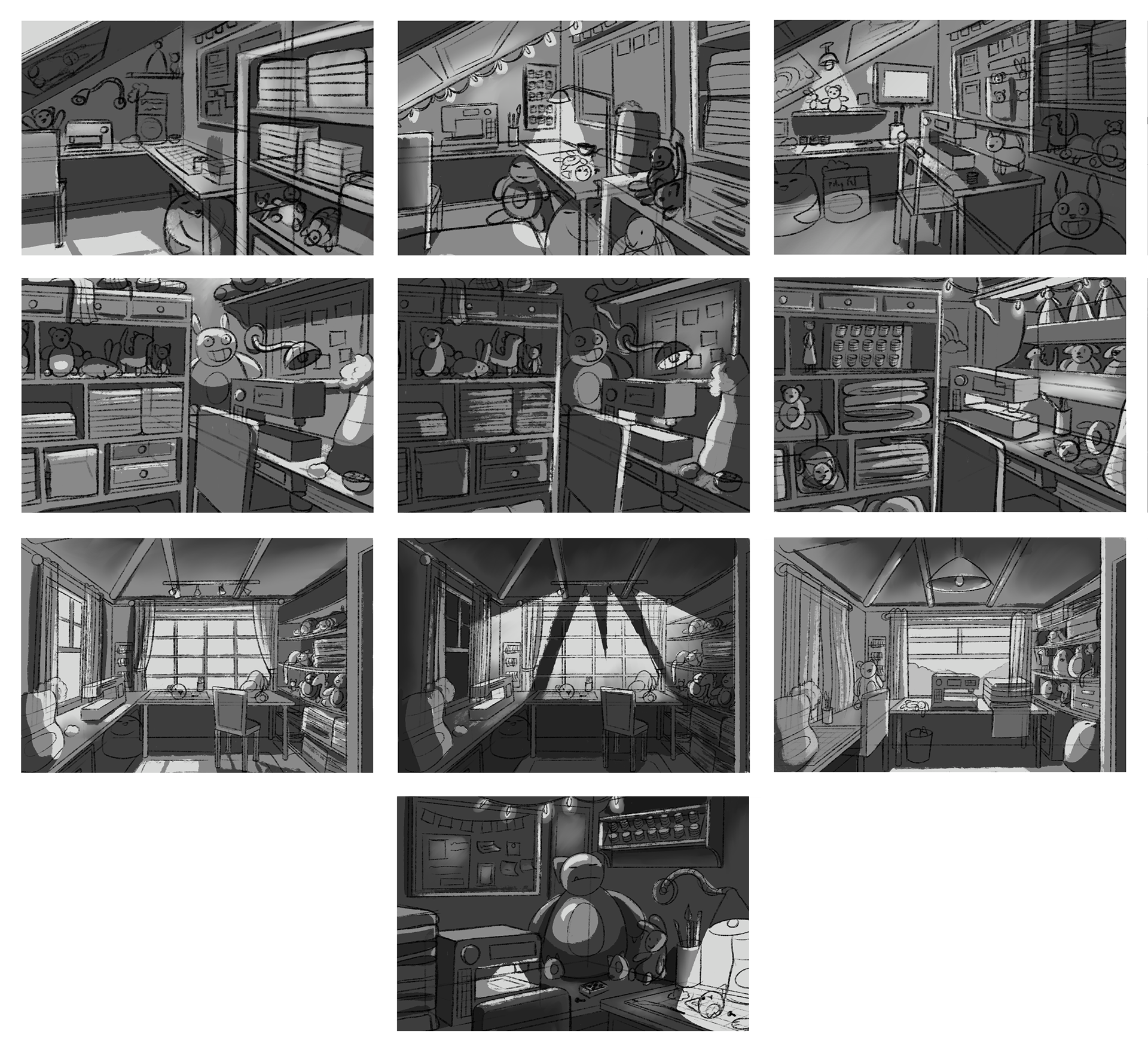 Plushmaker's studio thumbnails, 2021