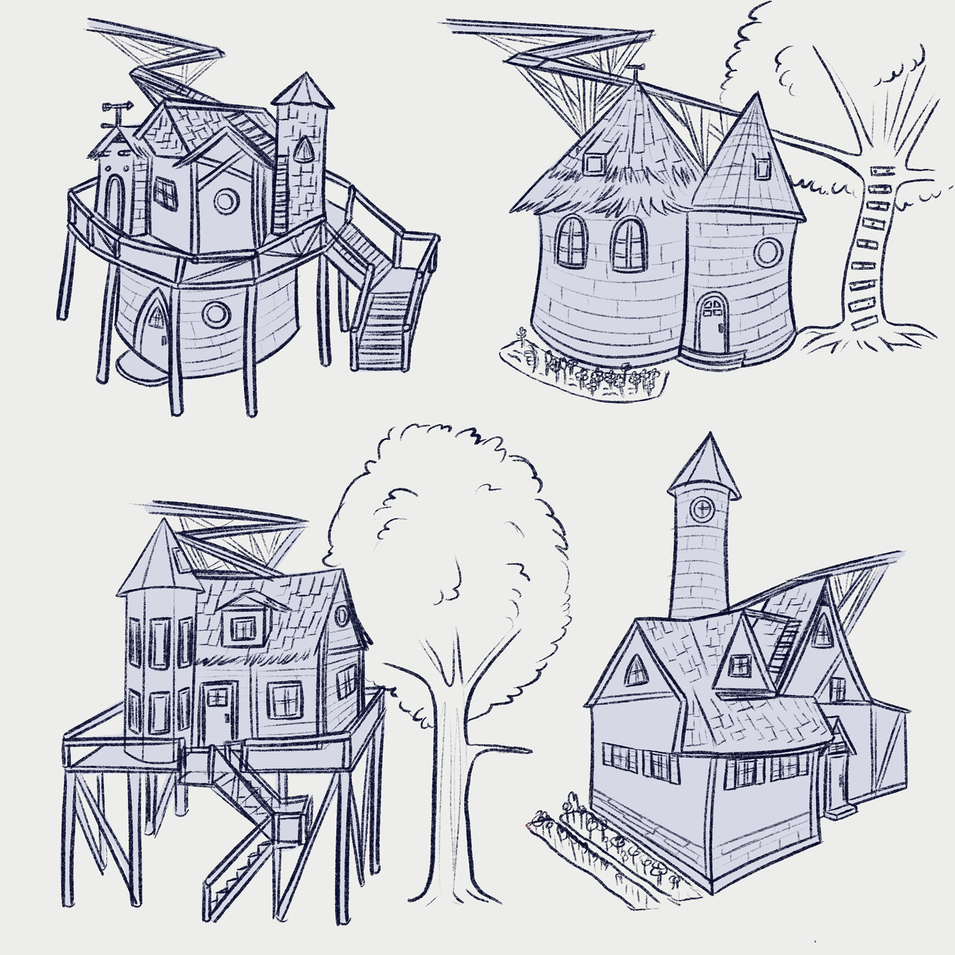 House in the woods concept art, 2021