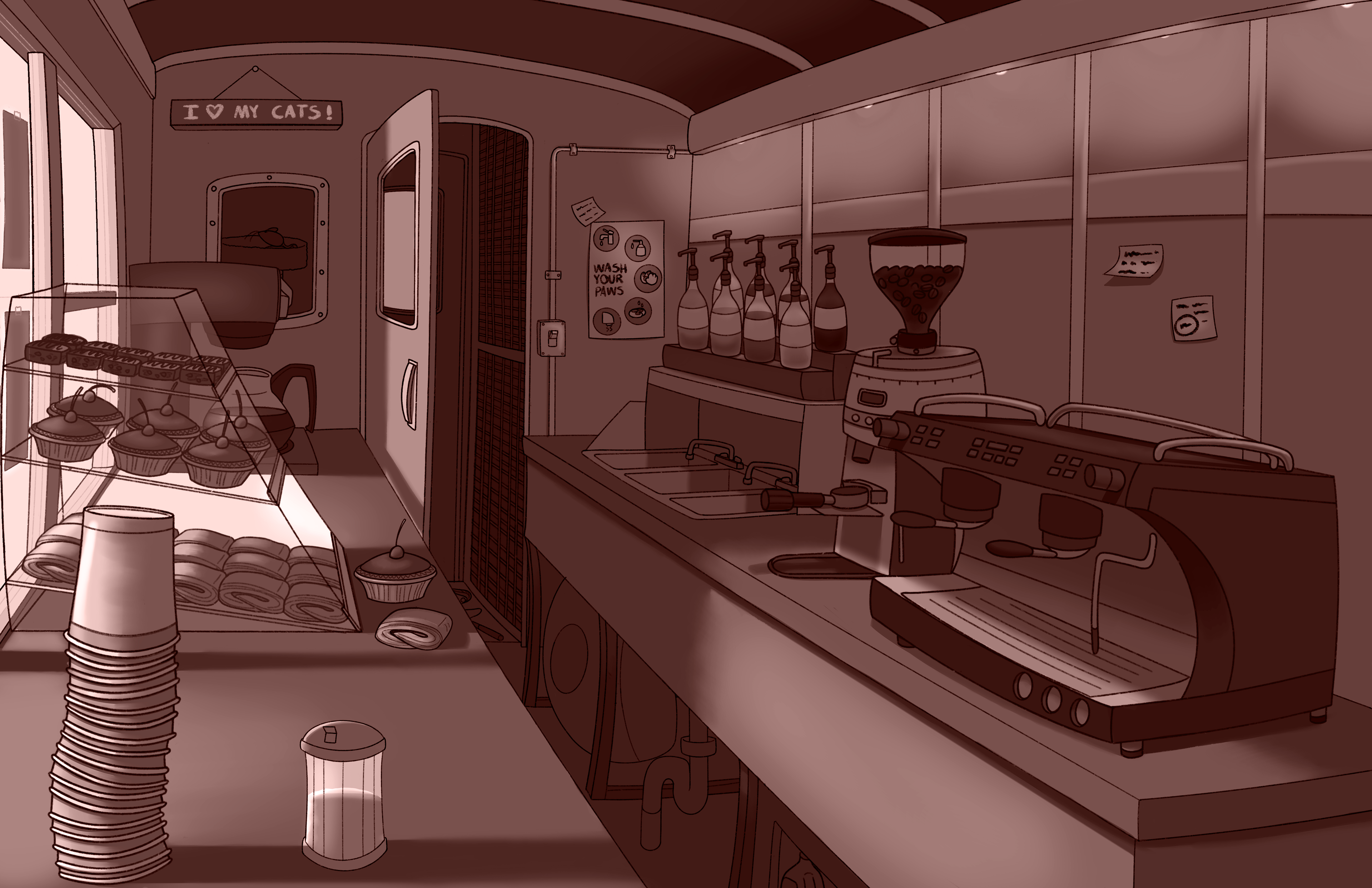 Coffee truck interior, 2021