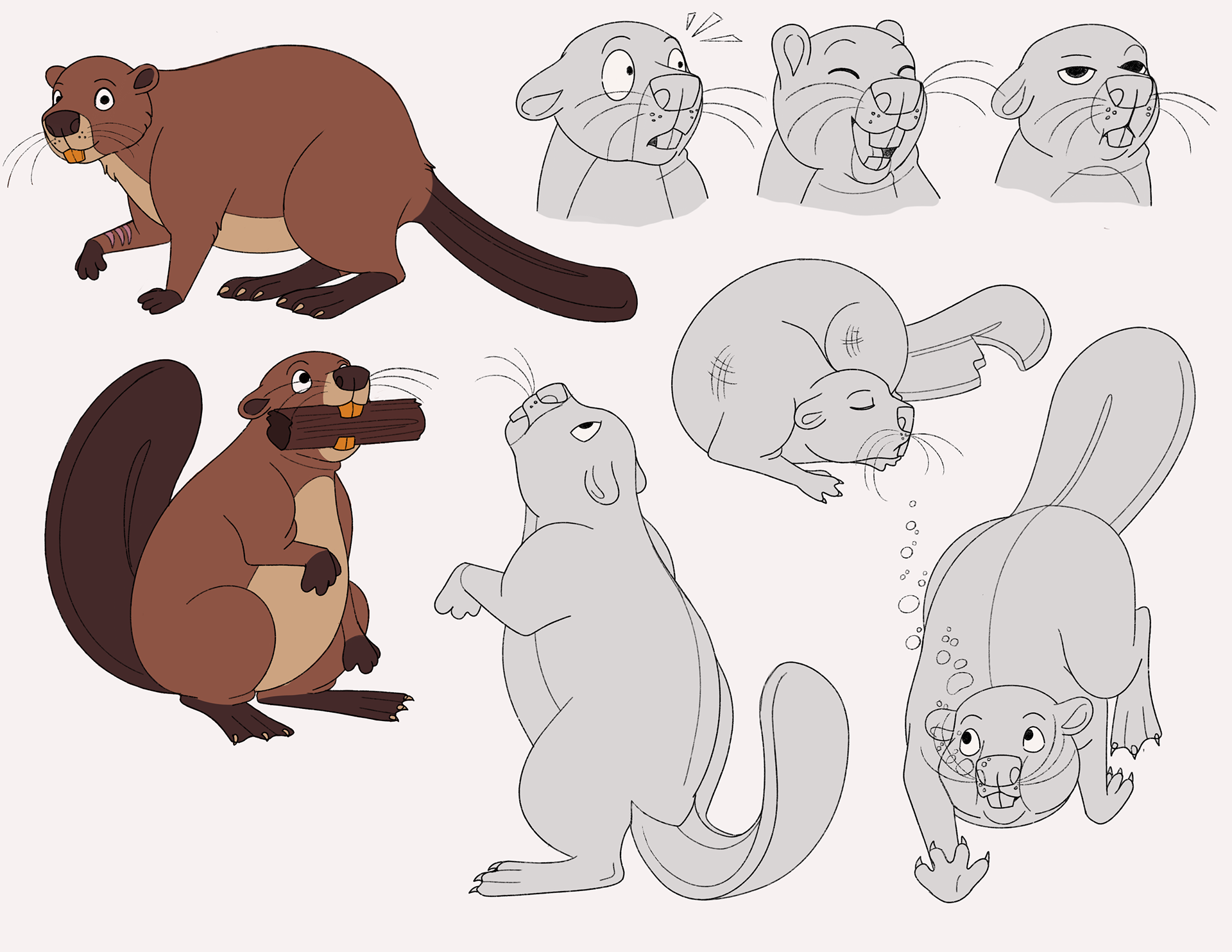 Beaver character design, 2021