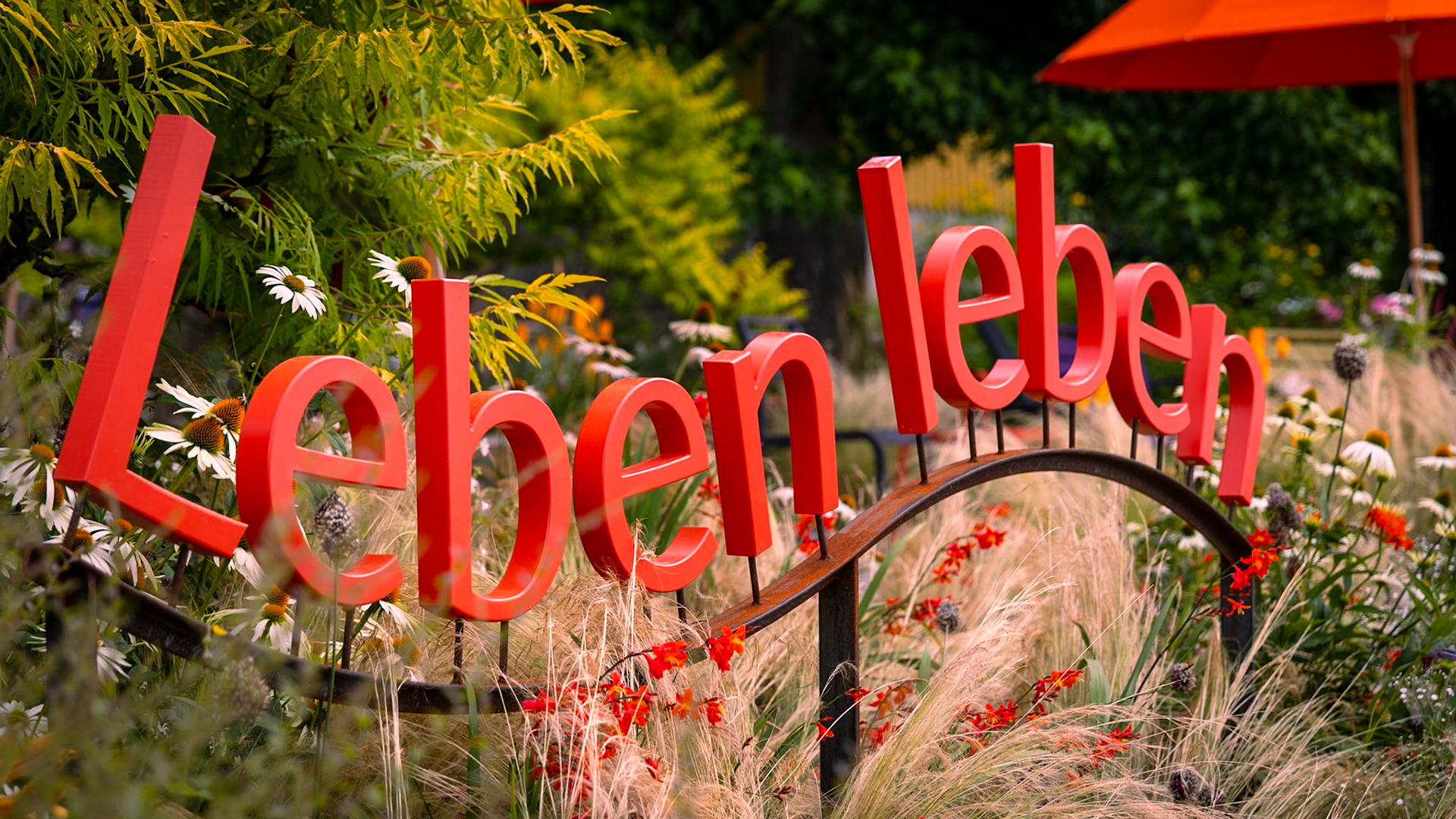 Landesgartenschau, Schriftzug, Leben leben