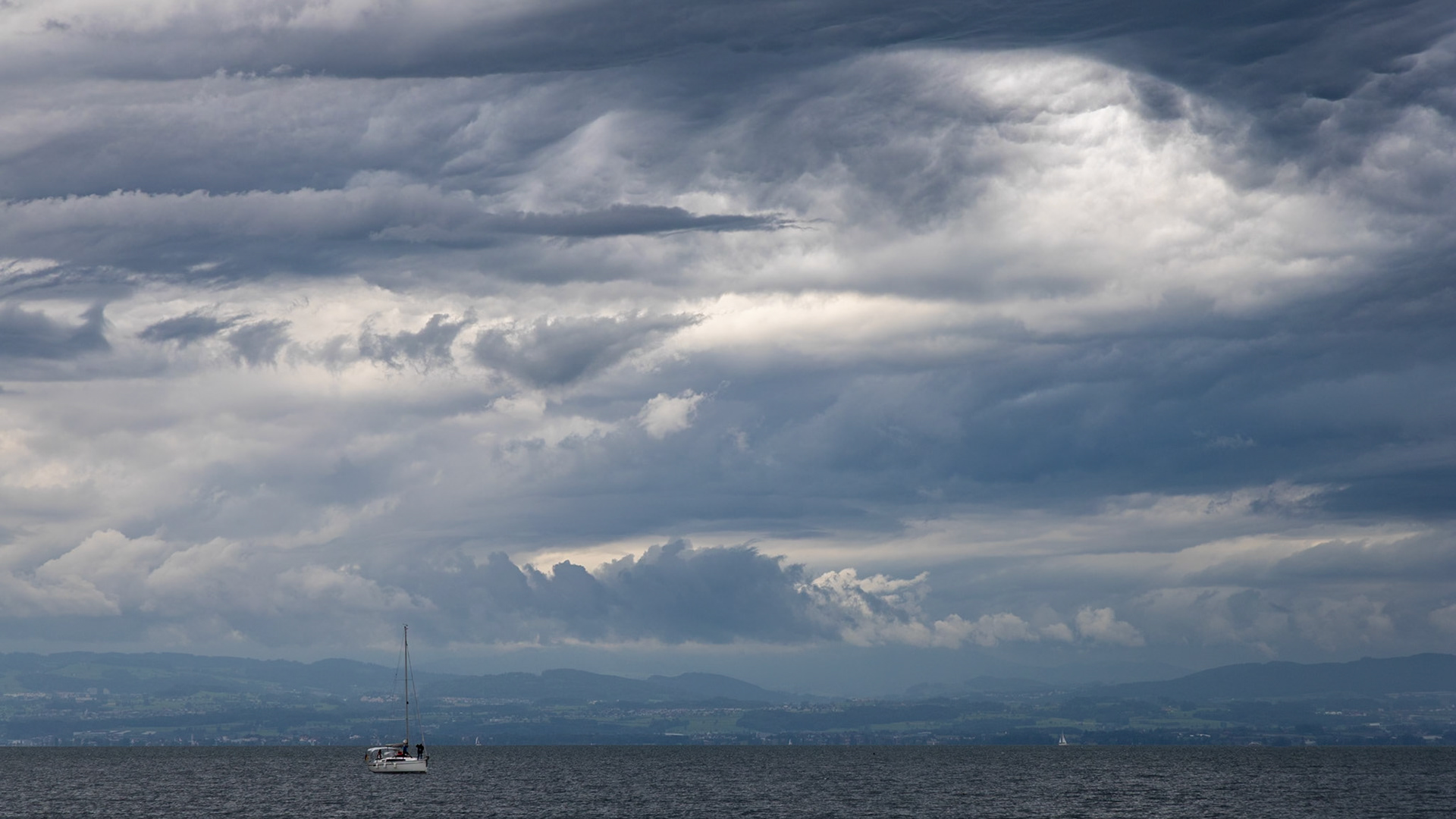 Wolken, Segelboot, Bodensee