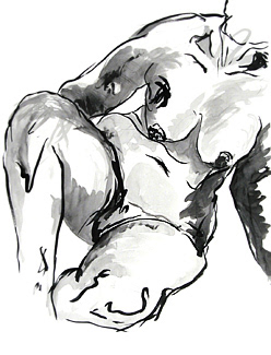 "Poise I" - Ink on paper