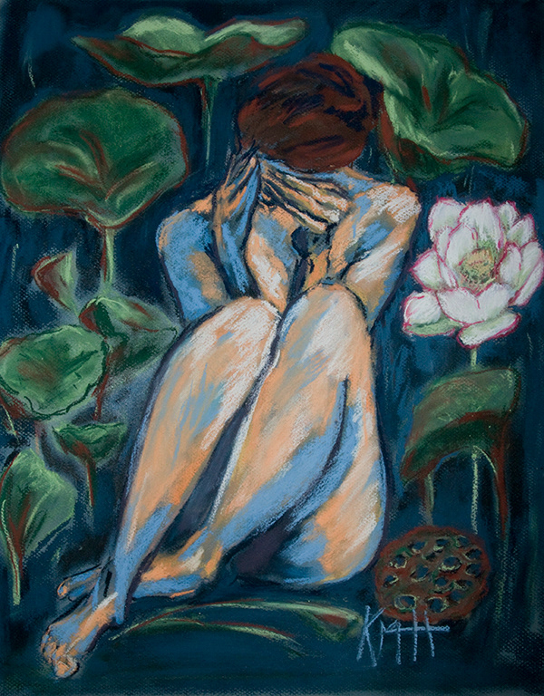 "Loss in The Lotus Pond" - Pastel on Mi-teintes board