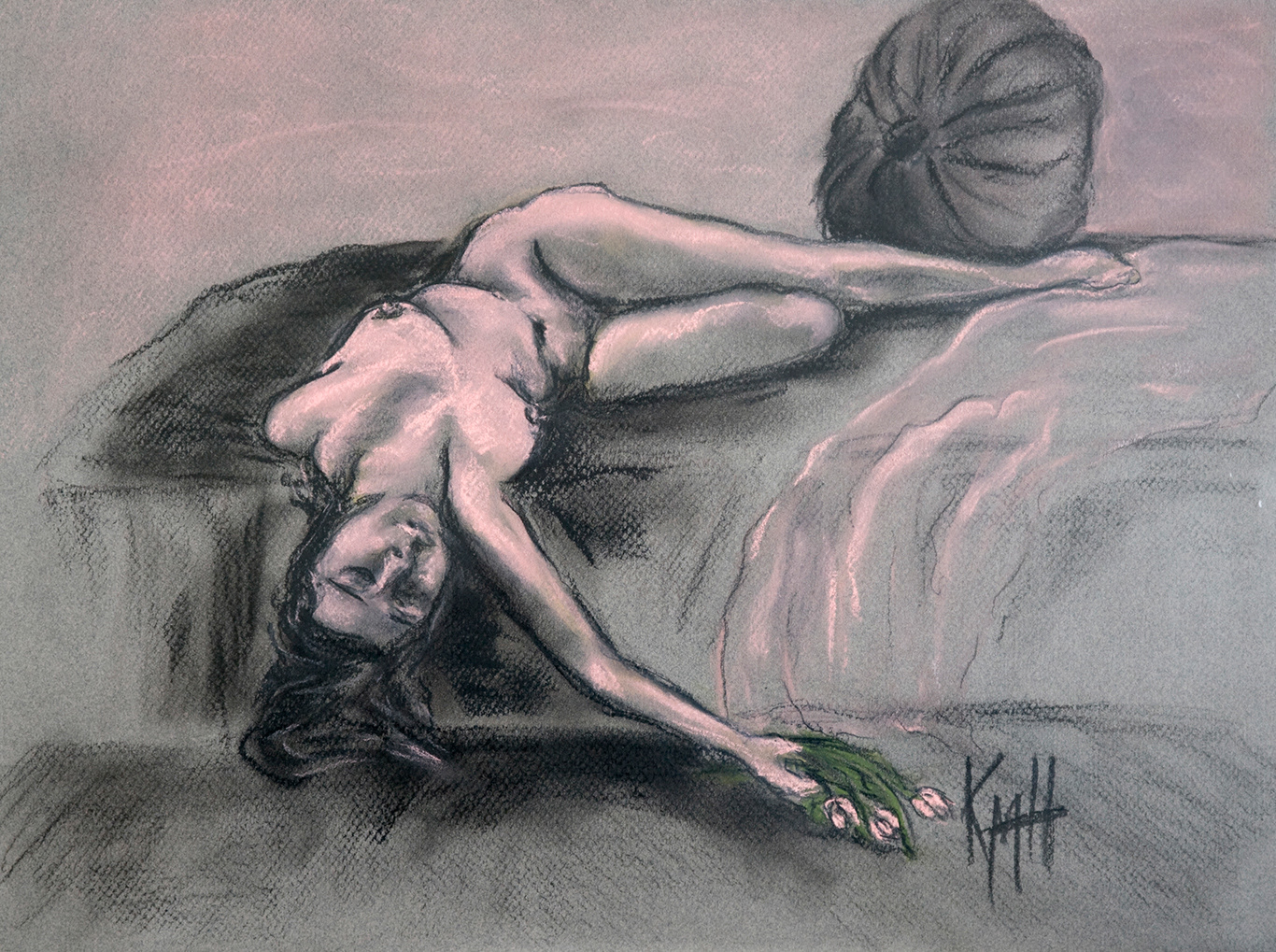 "Tulips" - Pastel on Mi-teintes paper (SOLD)