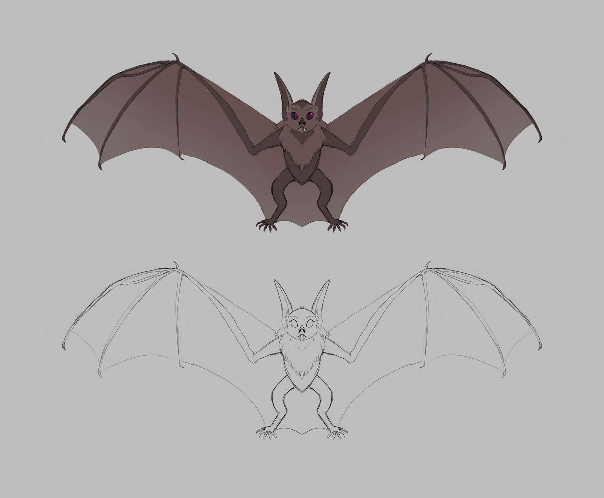 Concept art of Bella the Vampire's bat form