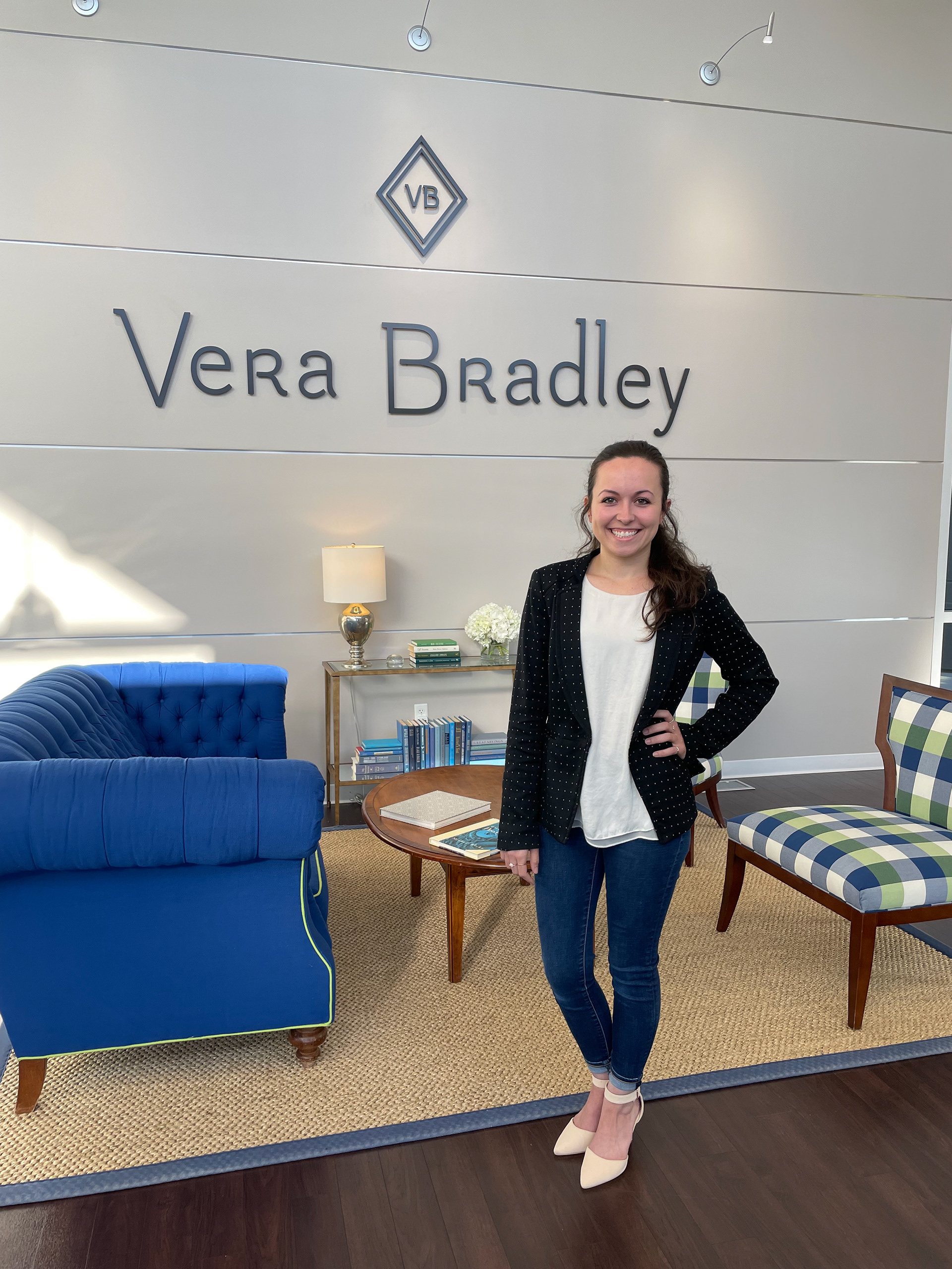 Me in the Vera Bradley headquarters entry way.