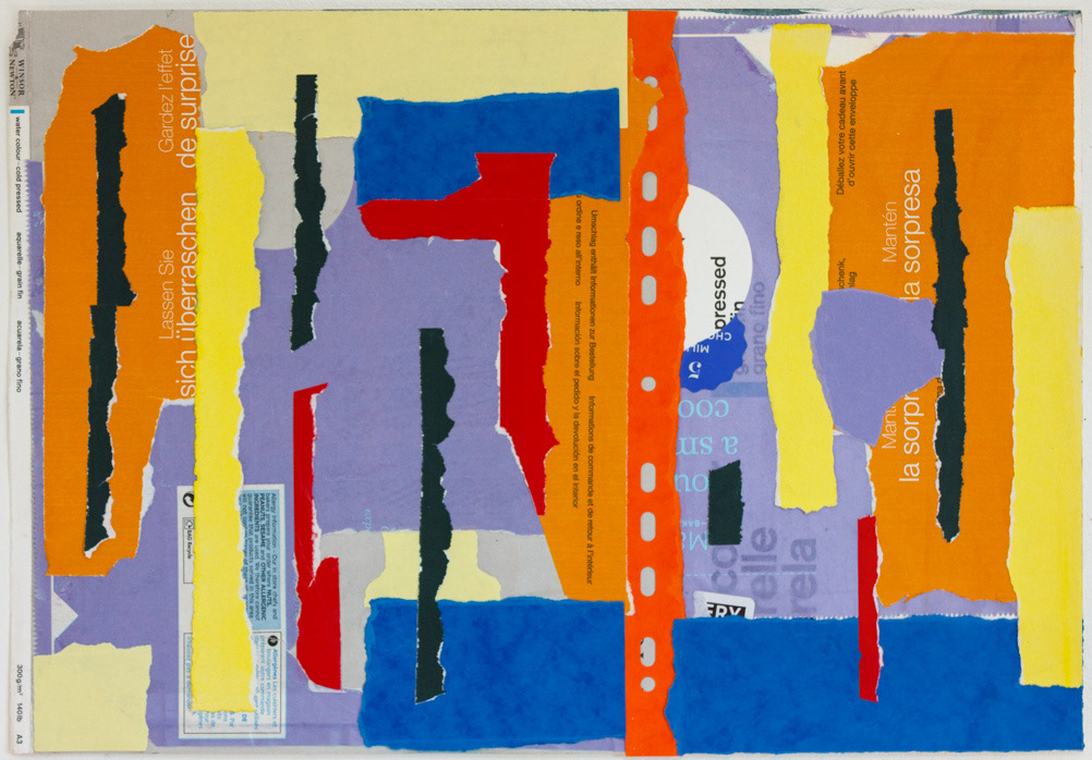 Arrangement, no15 2023, Scrap paper collage, 11 ¾ x 16 ¾", 29.7x42.5cm