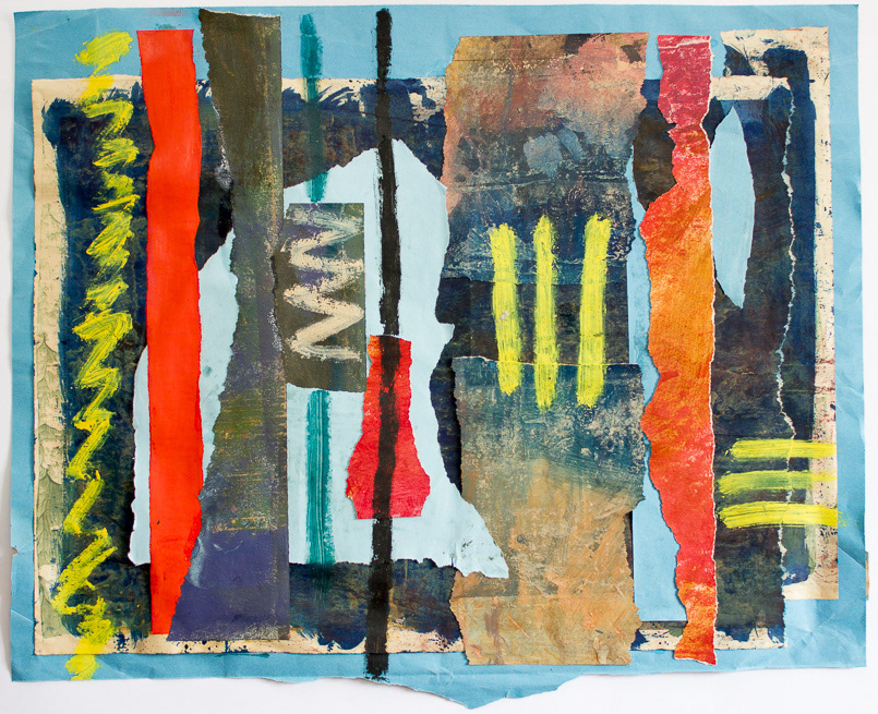 Brians Music, 04_1995, Collage and paint, 19.5x23", 46.5x59cm