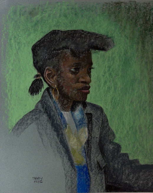 Black Girl, 1986, Pastel on Canson paper, 20.5x16", 52x41cm