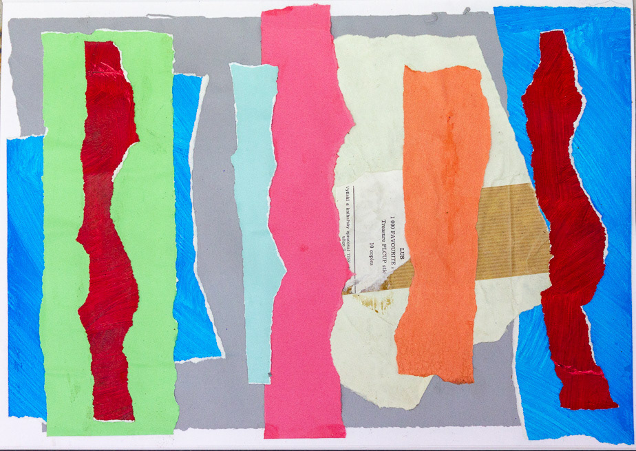 P14SKB5, 113_2018, Paper collage in sketchbook 53 page 13, A3, 297x420mm