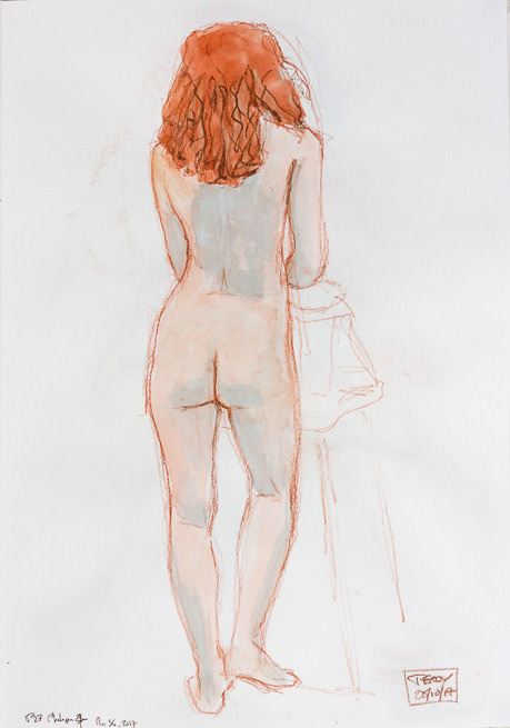 Philipa4, 2017, Pastel pencil & Watercolour, A3 sketchbook, SKB48P27, 42x29.7cm, 16 ½ x 11 ½"