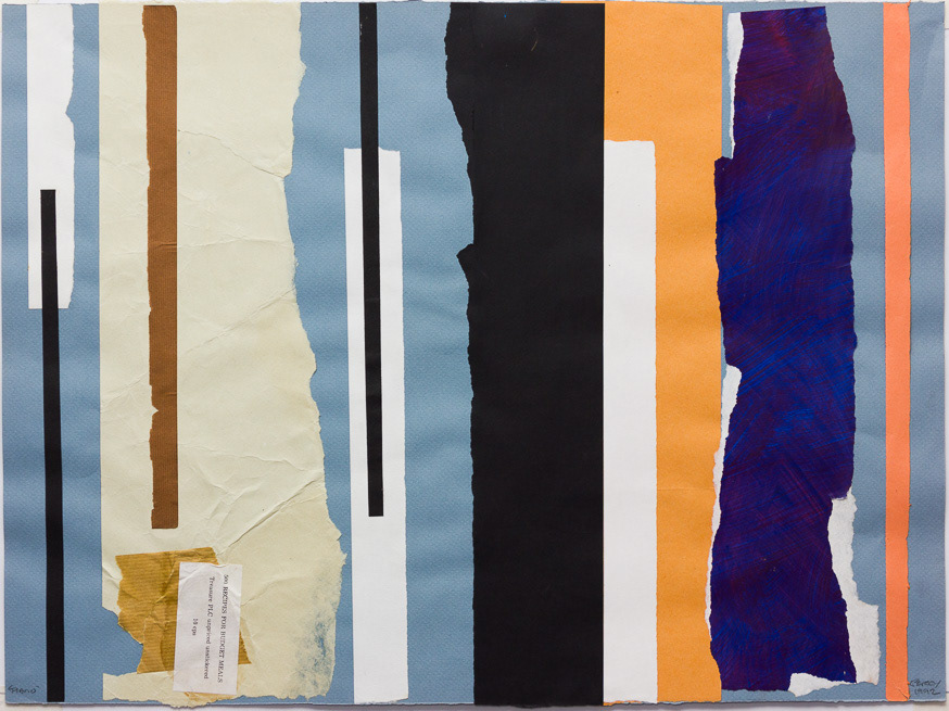 Piano, no25, 1992, Collage on hardboard, 16x22", 41x55cm