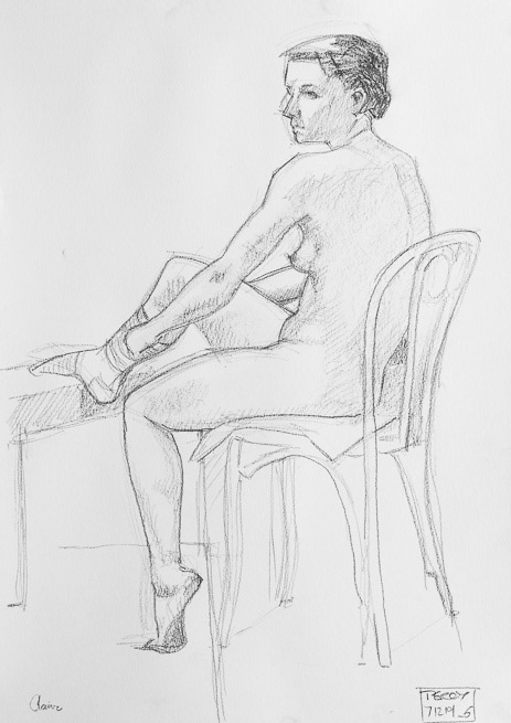 Claire6, 2019, Charcoal pencil on paper, A3, 16.5x11.7", 42x29.7cm