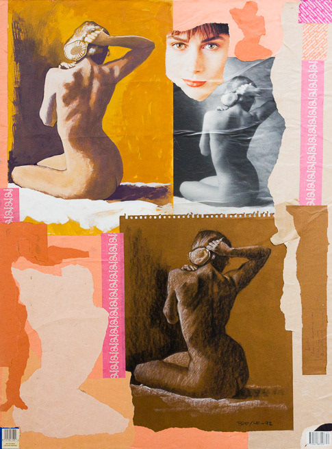 Consume, 20_1992, Collage and mixed media on board, 32x24", (81.5x61cm)