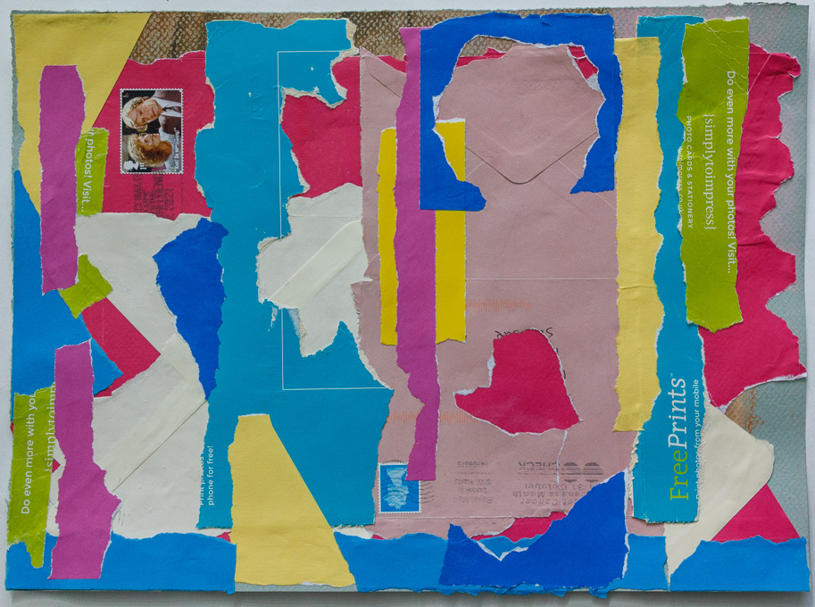 5th December (051221), no48 2021, Scrap paper collage, 11 ¾ x 14 ¾", 27x37.5cm