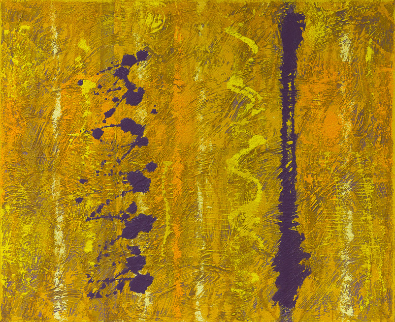 Dual 6, Yellow & Mauve, 2015, Oil on Canvas, 18x22", 46x56cm