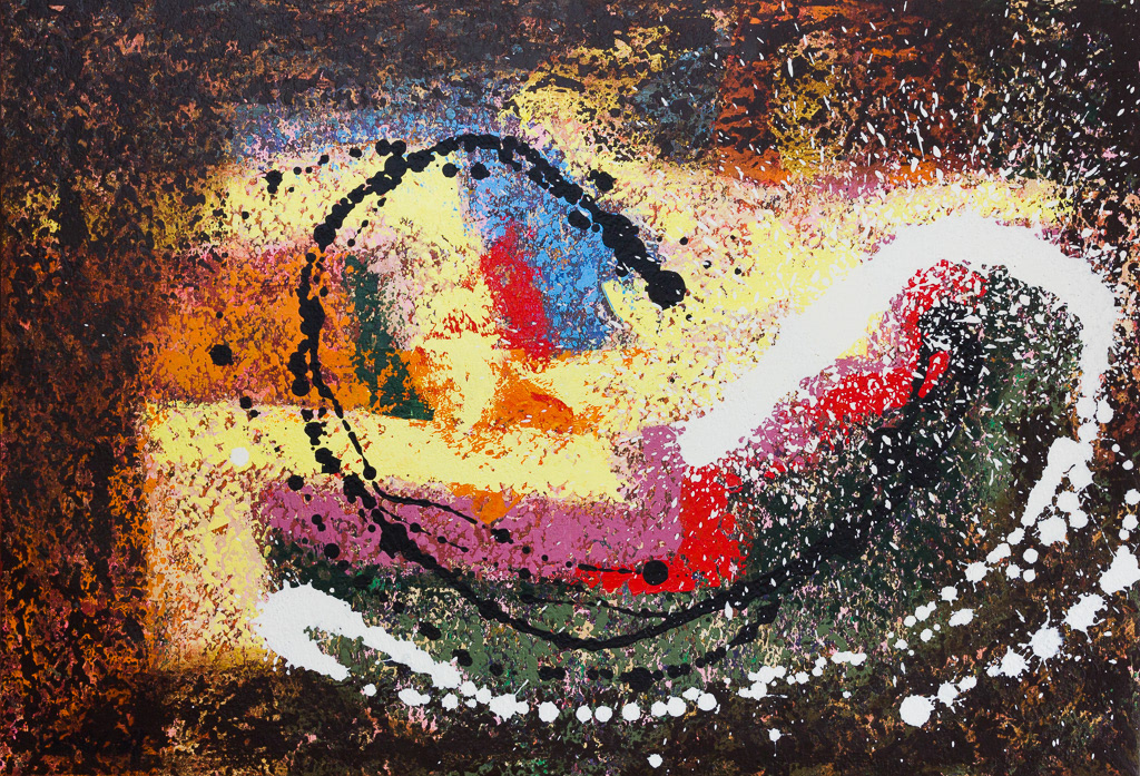 Interlocked Black & White, 1989, Acrylic on Canvas, 22x32", 56x81cm