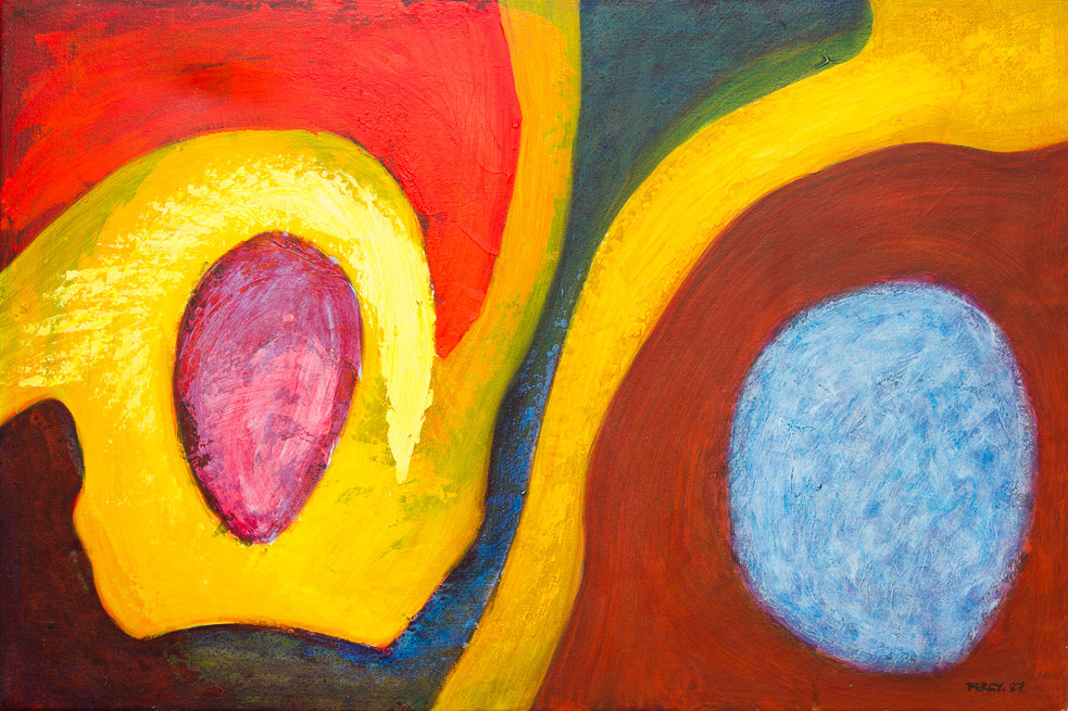 Swirl, 1987,  Acrylic on canvas, 16x24", 41x61cm