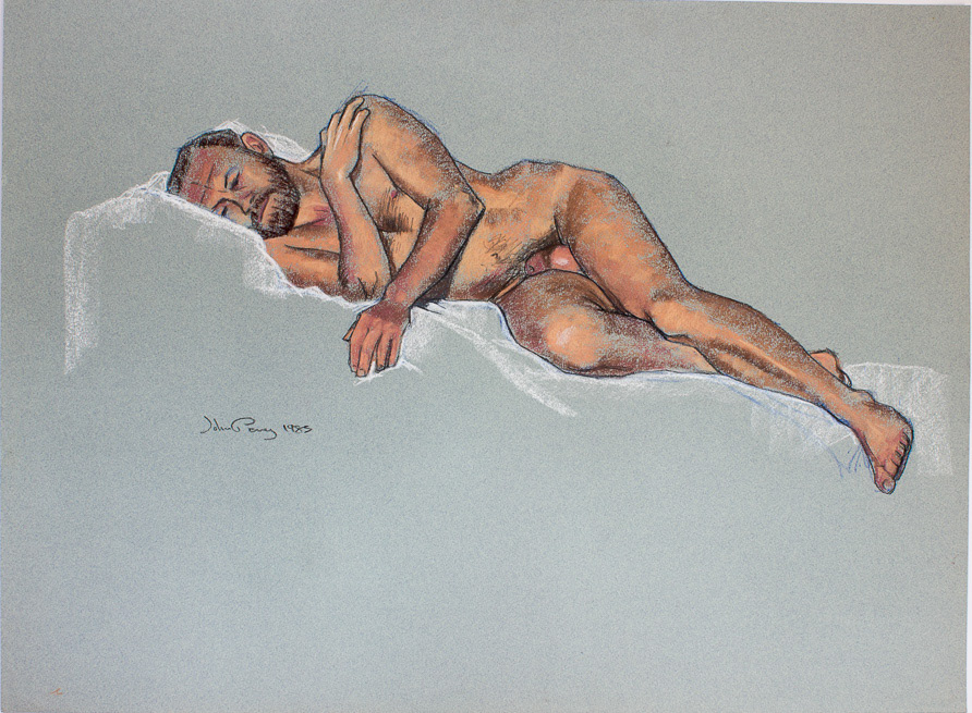 Adrian, 1985, Pastel on grey canson paper, 22x30"