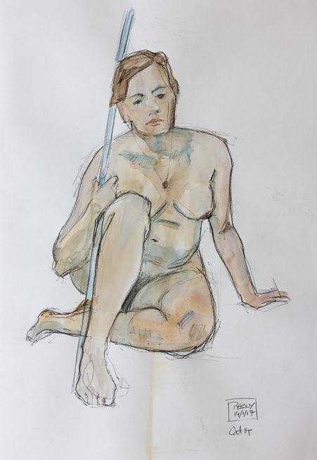 Cat14, 2017, A3, Pencil & watercolour, 16.5x11.75", 42x29.7cm,