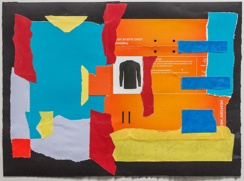 Black Crow, no16 2024, collage on black paper. 14x19", 355x483mm