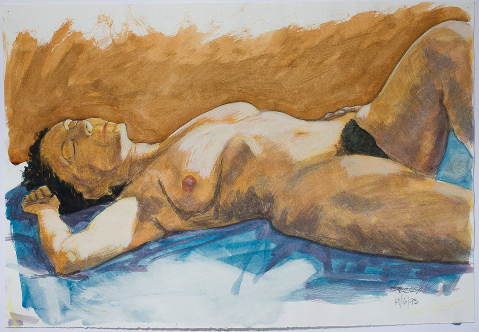 Hanna, 1993, Gouache on paper, 15x21.5", 38x55cm