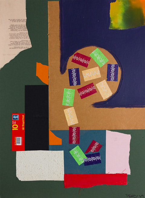 Fruitella, no178_1989, Collage, paper on board, 30x22", 76x56cm