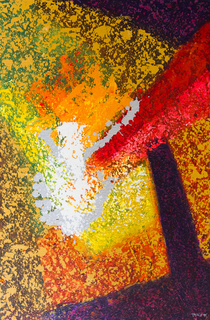 Forge, (Jungle no18) 1988, Acrylic on board, 30x20", 76x51cm