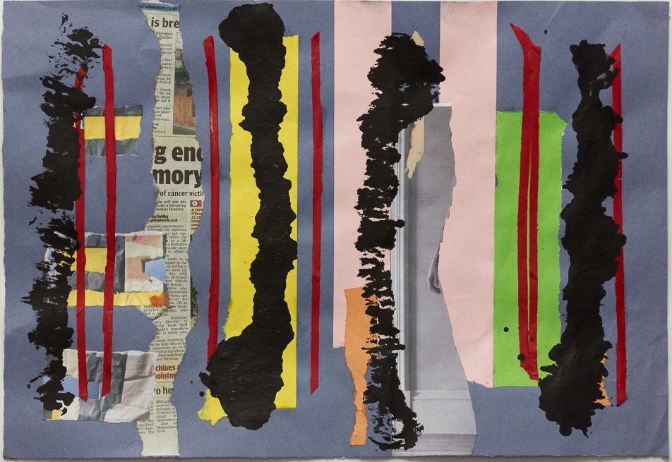 Arrangement 4, no37_2015. collage with Acrylic on paper, 14½ x 21½", 37x54.5cm