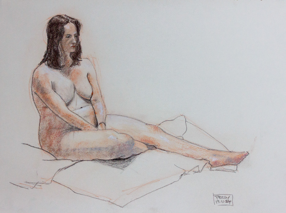 Isabelle19, no59_2024 Pastel on cream canson paper, 14 ½ x21 ¾", 37x55cm