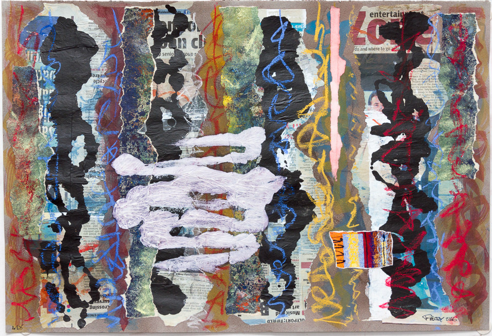 Thursday 28th April, no38_2016, Mixed media collage on paper, 14.5x21.5", 37x55cm