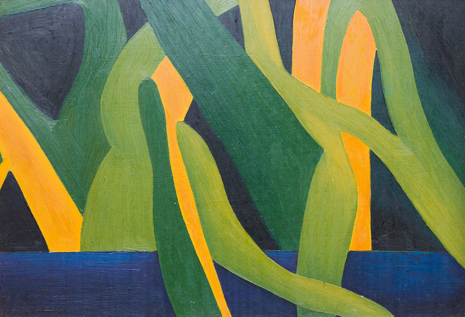 Dead Hyacinths, 1965-85, Oil on hardboard, 15.5x22.5", 39.37x57.15cm