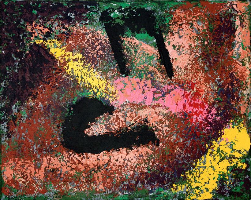 Reclining Figure with Cats, 1988, Acrylic on Canvas, 16x20", 41x51cm