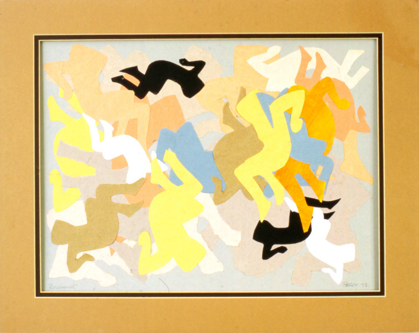 Bacchanal, no23_1993, Collage, paper on card, 16x20, 41x51cm