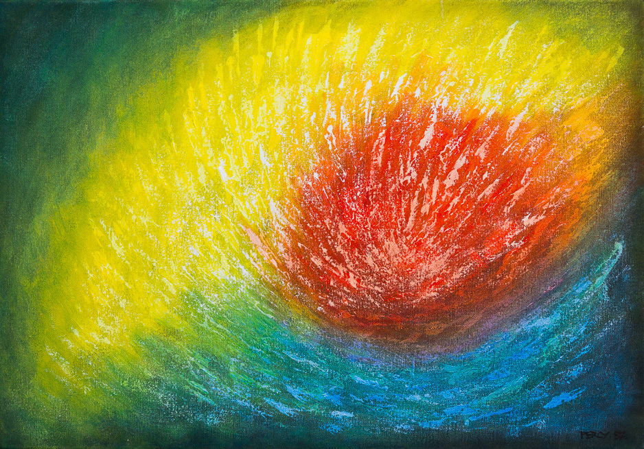 Vortex, 1987, Acrylic on canvas, 14x20", 36x51cm