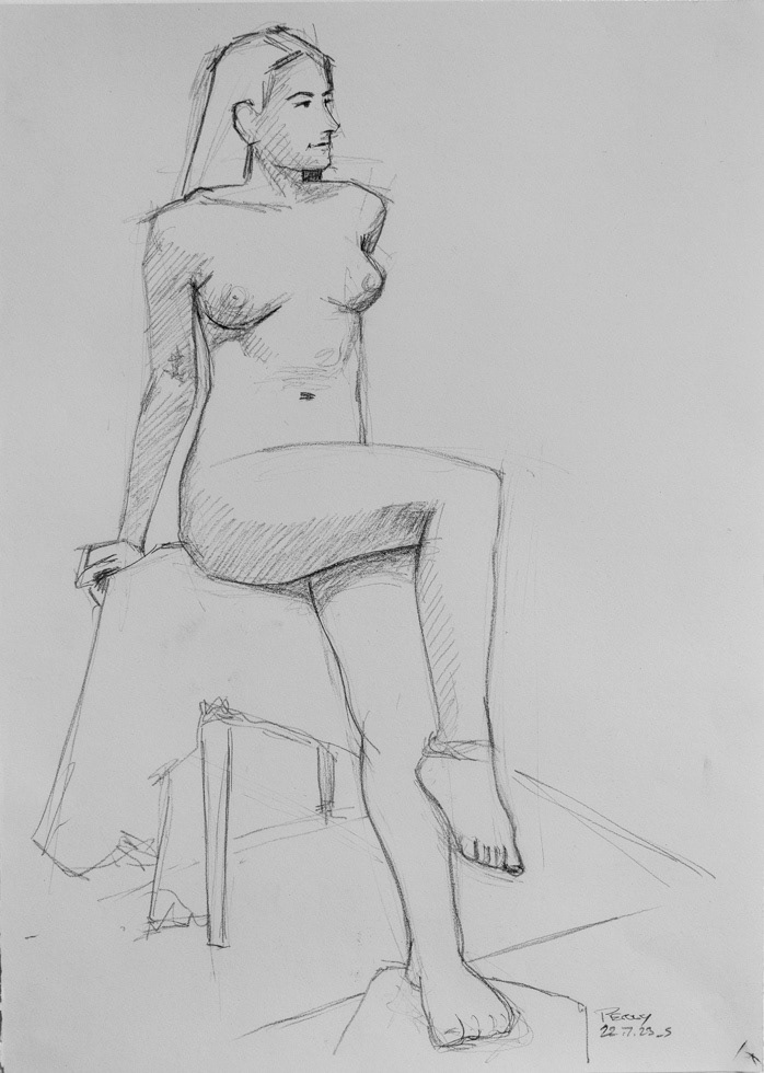Yana26, no54 2023, Charcoal pencil on lining paper, 21x15", 53x38cm