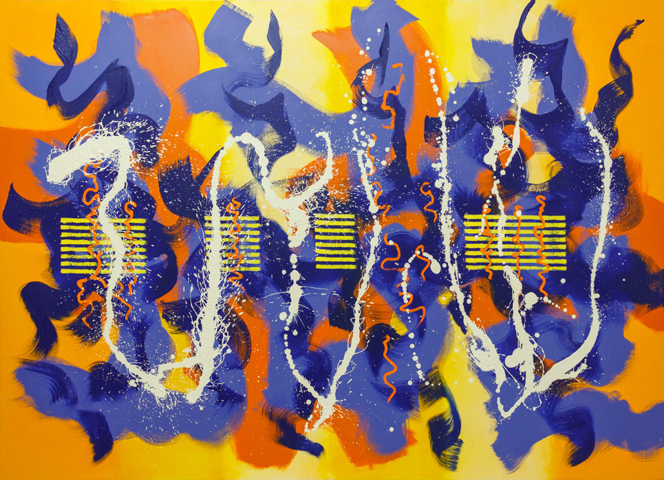 Sprung Saffron, Experitest 71, no62 2024, Oil on canvas, 52x72", 132x183cm