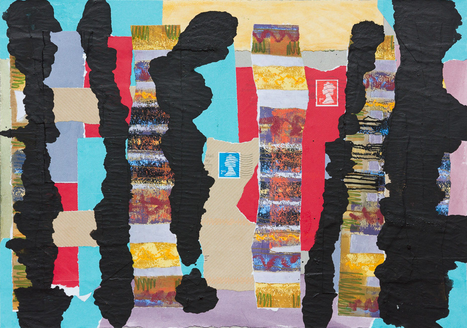 Saturday 11th February, no17_2017, Mixed media collage on cardboard, A3, 11.5x16.5", (29.7x42cm)