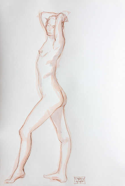 Natasha21,2018, Pastel pencil and watercolour on paper, 22x15", 56x38cm