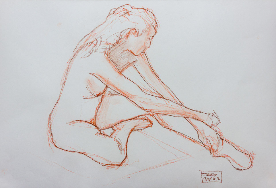 Philipa19, 2018, Pastel pencils on lining paper, 15x22", 38x56cm