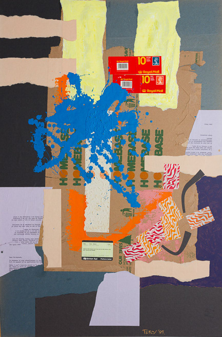 Homebase, 96_1989, mixed media on hardboard, 36x24", 91x61cm